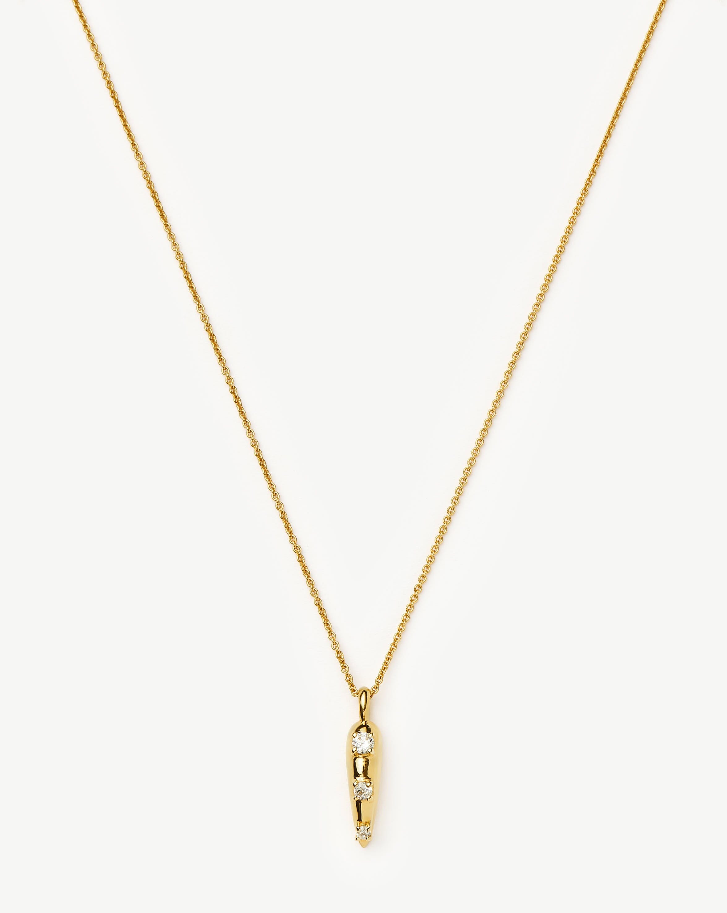 Studded Claw Pendant Necklace with Black Onyx | Recycled Gold Plated