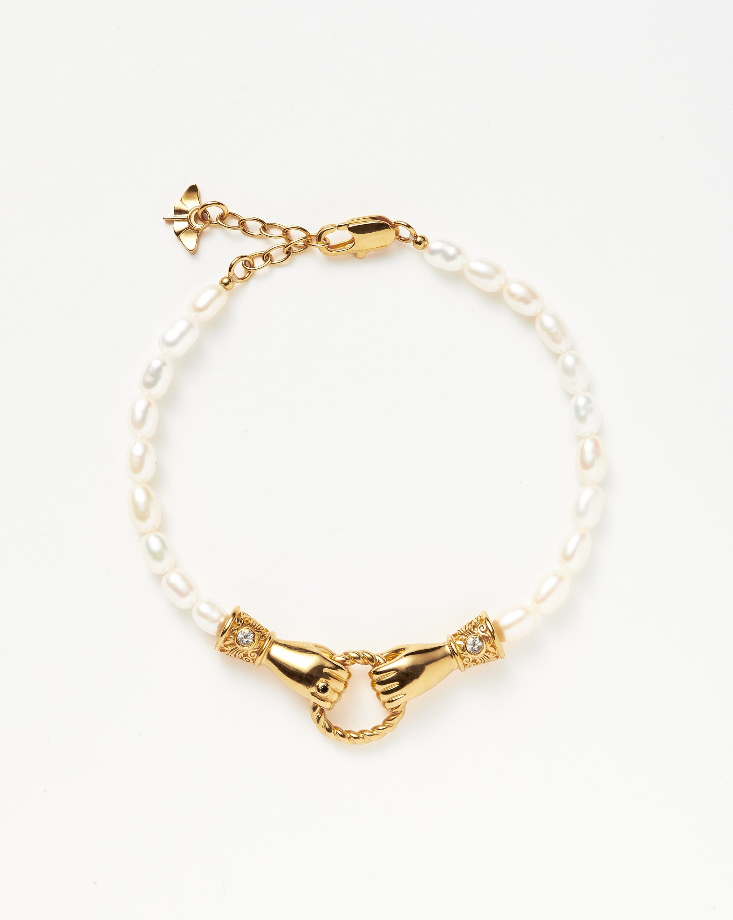 Pearl & Black Onyx Bracelet | 18k Gold Plated | Harris Reed
