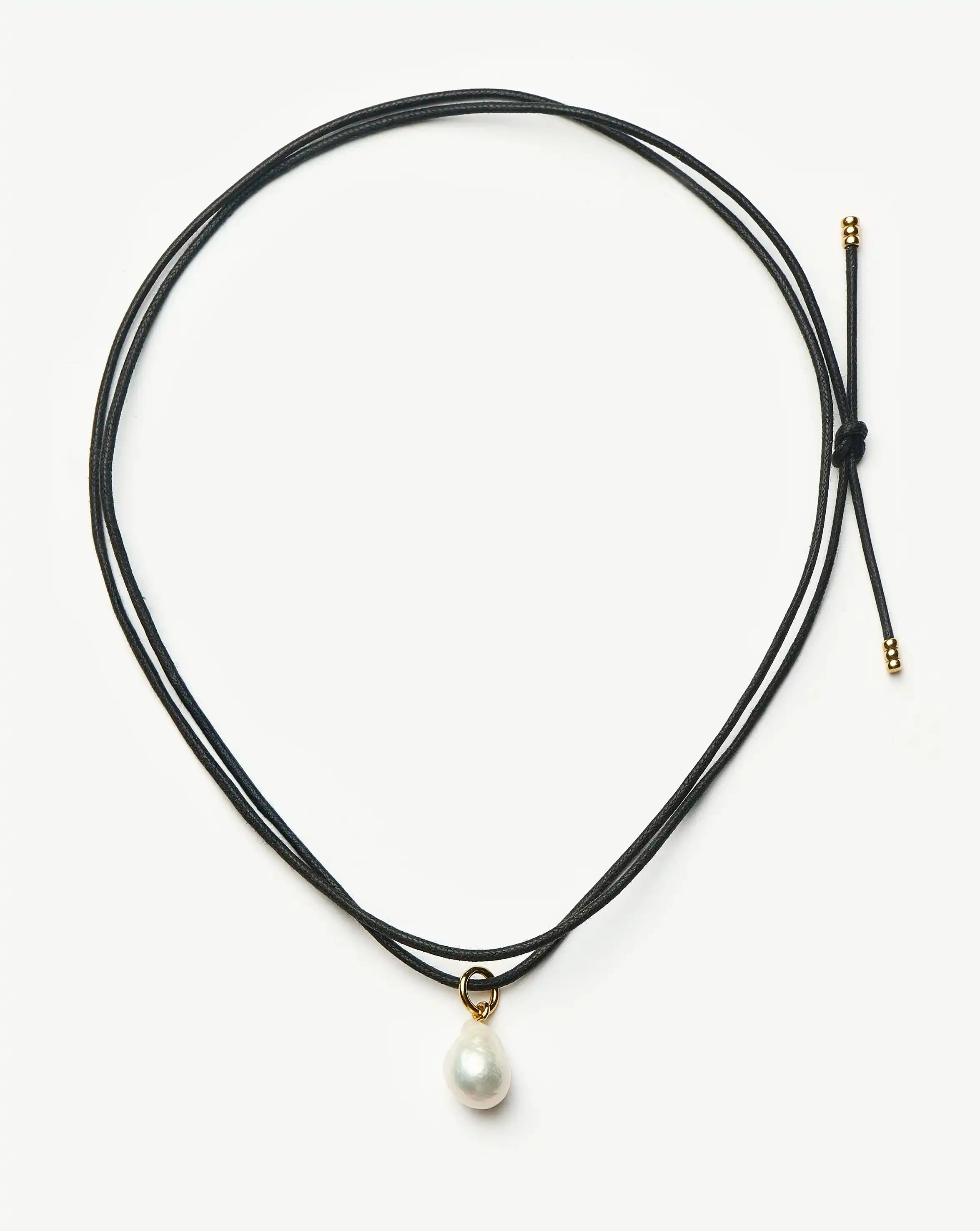 Baroque Pearl Necklace with 18k Gold Vermeil Cord | Adjustable & Layering